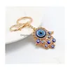 Key Rings Hamsa Hand Evil Eye Palm Pendant Keychains Gold Sier Colors For Women Gift Drop Delivery Jewelry Dhdvo