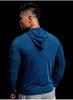 T-shirt da uomo Autunno inverno T-shirt con cappuccio da corsa T-shirt bianca da uomo Abbigliamento da palestra T-shirt slim manica lunga Bodybuilding e fitness Abbigliamento sportivo TShirt J230526