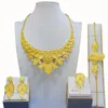 Orecchini collana Set 24k oro placcato da sposa gioielli da sposa anello braccialetto DD10077