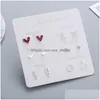 Charme Une Semaine Mignon Boucles D'oreilles Ensemble Belle Étoile Feuille Coeur Pour Filles Femmes Enfants 6 Paires / Ensemble Exquis Fête Quotidienne S Cadeau Dr Dhprd