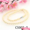 Beaded Necklaces Sweet Simple Pearl Necklace 6Mm Round Bead Shell Imitation 22 Color Woman Girl Gift Christmas Production Wholesale Dhah6