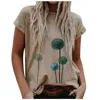 Women's T Shirts Tall Women's Summer Loose Casual Sleeve Short Printing T-shirt O-Neck Retro Top Womens Tops Fit