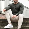 Erkek Tişörtleri Yüksek Kaliteli Egzersiz Fitness Erkekler T-Shirt Vücut Geliştirme İnce Gömlek Baskı O yaka Uzun Kollu Pamuk Tees Üstleri T-Shirt Erkekler J230526