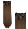 Extensions de cheveux de 24 pouces 16 cartes ensemble de 6 pièces femmes cheveux longs raides fibre chimique de nombreux styles à choisir parmi la personnalisation du support