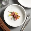 Plates Creative Ceramic Dinner Plate Pastar Steak Cooking Dish El Restaurang Solid Color Special Tabell Provy Snack Dessert Tray