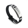 Charm Bracelets Men's Alert Id Bangles Stainless Steel Silicone Type 1/2 Diabetes Epilepsy Alzheimer'S Emergency Jewelry