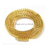 Chains 4Mm Colorf Crystal 1 Row Tennis For Mens Bling Iced Out Diamond Hip Hop Gold Sier Choker Necklace Women Drop Delivery Jewelry Dhik7