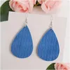 Charm Fashion Pu Leather Waterdrop Earrings Colorf Water Ripple Light Weight For Women Elegant Young Girls Gift Drop Delivery Jewelry Dhnsv