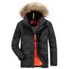 Men's Down Winter Padded Parka Men Coat Detachable Raccoon Fur Mens Parkas Thick Jackets Plus Size Hoody Outwear Casual Warm Coats