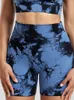 Shorts pour femmes SALSPOR Tie Dye femmes sans couture taille haute BuLift cyclisme serré Scrunch jambières d'exercices pantalons de survêtement élastiques vêtements de sport