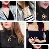 Pendant Necklaces Personalized 26 Letter Initial Bamboo Necklace For Women Alphabet Name Girl Gold Color Snake Chain Diy Jewelry Dro Dhzr4