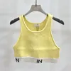 Letras recortadas Knits T Sihrts Tanks Tops Mujeres Sport Chaleco Diseño Sin mangas Yoga Tees