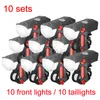 Bike Lights 10 sets Bicycle Light Bike Lamp USB Rechargeable MTB Road Front Back Headlight Bicycle Flashlight Bike Accessories 230525