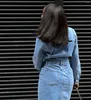 Abiti casual Abito da donna in denim 2023 Collezione vita slim fit Pocket Fashion A-Line