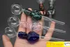 New fashion thick colorful straight glass oil Burner pipes portable mini glass oil tube nails pipes smoking