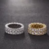 7-12 AMOR DE OURO RINGS MICRO PAVEDO 2 LOW TENNIS RINGS ZIRCON HIP HIP PRATA PRATA 18K GOLD PLATENHO DE DISTO PARA MAN MULHER