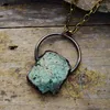 Pendentif Colliers Vintage Améthystes Apatite Forme Aléatoire Bohême Gemmes Naturelles Pierre Antique Chaîne Cristal Bijoux En Gros