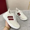 Italië ontwerpers Moony Sneaker Shoes Stripe Lift Platform Trainers Men Casual feest trouwjurk Comfort Skateboard Walking Sports 38-45. Box