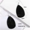 Charm Unique Design Pu Leather Oval Earrings Fashion Statement Colorf Teardrop Earring Jewelry Gifts For Women Girls Drop Delivery Dht21