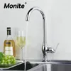 Kökskranar Monite 360 ​​Swivel Deck Mount Enkel handtag Roterat krom Badrum Bassäng Sänkan Vatten KAPLE TAGORE TAP Mixer kran