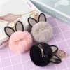 Keychains Kawaii faux fluffy fur cat female handbag cartoon charm cute animal plush keychain pendant backpack decoration gift G230526