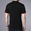 Hommes t-shirts mode solide col en v chemise 2023 été à manches courtes t-shirt style décontracté hommes coton Slim Fit hommes haut t-shirts