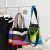 Borsa arcobaleno ad alta capacità Borsa arcobaleno Borsa da lavoro a maglia londinese di lusso Borsa a tracolla da uomo e da uomo firmata Borsa a tracolla alla moda