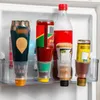 Lagringsflaskor 1/2st universell kryddor flaskrack Portable Box Transparent kylarrangör för kylskåpets sidodörr