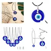 Pendant Necklaces 30Mm Turkish Blue Evil Eye Necklace Glass Leather Rope Chain For Women Men Fashion Jewelry Drop Delivery Pendants Dhbhk