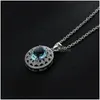 Pendentif Colliers De Mode Bleu Cristal Strass Collier Simated Gemstone Choker Pour Femmes Filles En Gros Bijoux Drop Delivery Pe Dhnfv