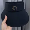 Kadınlar Yüksek Versiyonlu Güneş Vizör Güneşlik Boş Top şapka Kadın Yaz Kovası Gezi UV Koruma Sunhat Black Whie