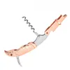 Waiter Corkscrew Wine Key Bottle Opener with Foil Cutter Stainless Steel All-in-one Rose Gold XBJK2304