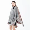 Scarves Fashion Geometrical Print Temperament Shawl Women Winter Thick Big Warm Double-sided Comfortable Soft Wild Outdoor Poncho