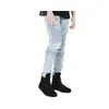 Atacado jeans BikerR slp azul/preto destruído jeans fino masculino jeans skinny reto biker casual jeans compridos rasgados tamanho 28-42 frete grátis2023