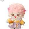 Dolls 20cm Plush Doll Pink Hair Girl Cotton Doll DIY Plush Toy Doll Childrens Gift L230522 L230522
