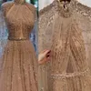 Casual Dresses Serene Hill Dubai Arabic Luxury Nude A Line Beaded Evening With Cape Sleeves Gowns For Women Wedding Party 2023 LA71803