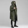 Men's Hoodies Spring Autumn Mid-length Mens Hooded Solid Punk Long Sleeve Coat Outdoor Cardigan Cloak Fashion Men Loose Clothes