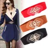 Belts Women Fashion Metal Buckle Cinch Belt Wide Leather Elastic Stretch Waistband Corset Coat Dress Decoration Clothes Accesoory