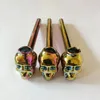 Personalized Colorful Electroplated Skull Head Pipe 13cm Long