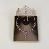 Pendientes de collar Conjunto de Diezi Diezi Luxury Wedding Crystal Crown Choker Tiara Accesorios de joyería de diamantes