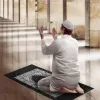 Tappeto da preghiera islamico Tappetino intrecciato portatile Cerniera portatile Bussola Coperte Tappeti tascabili da viaggio Tappeti da preghiera musulmani Culto musulmano E0531