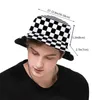 Berets Black And White Checkerboard Fisherman'S Hat Bucket Hats Caps Pattern Squares Checker Board Checkered Gray