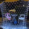 Dekoracje ogrodowe Garland Kurtyna LED Outdoor Fishing Net Light Decoration Street Wedding Year Świąteczne światła 230525