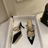 Sandali La moda femminile puntava il toe baotou scarpe tallone alte lady sexy tacchi da sposa con le perle deco femminile shoessandals