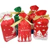 Gift Wrap 10pcs/pack Plastic Candy Bags Christmas Elk Sweet Treat Xmas Biscuit