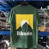 Designer Fashion Vêtements Tees Tshirt 2020 Summer New Rhude Lettre Retour Sunrise Imprimer Manches Courtes Lâche Hip Hop Oversize Hommes Femmes Tshirt Coton Streetwear Tops C