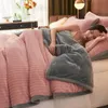 Thickened Double Layer Blanket Milk Wool Blanket Winter Coral Wool Blanket Plush Warm Office Nap Blanket Bedding Set Duvet