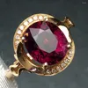 Cluster-Ringe, roter Turmalin-Ring, 3,3 ct, reines 18-Karat-Gold, Juwel, natürliche Rubi-Edelsteine, Diamanten, weiblich, für Frauen, fein