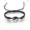 Strang Verstellbares geflochtenes Paar-Armband Tai Chi Yin Yang Passender Liebhaber Schwarz Weiß Armbänder Armreifen Mode Freunde Schmuck Geschenke