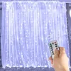 Cordas de guirlanda liderada cortina para o quarto jardim decoração de casamento USB Power Remote Remote String Lights 3m Holiday Fairy Christmas Light